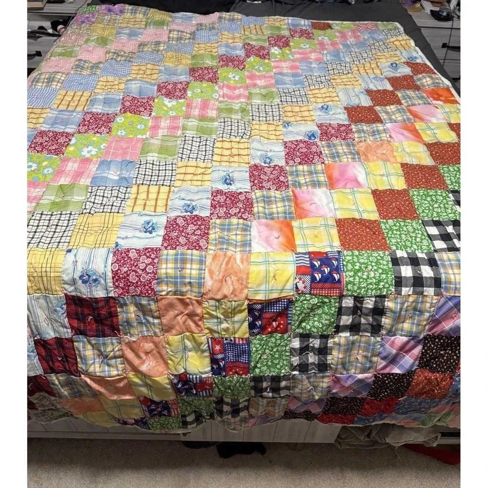 Vintage Handmade PATCWORK QUILT 77